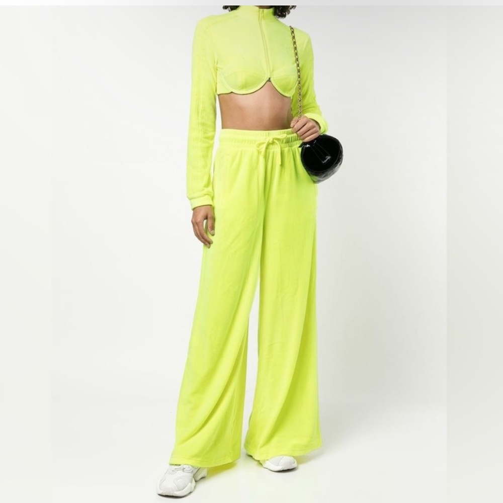 Jeremy Scott X Adidas Velour Track pants wide leg